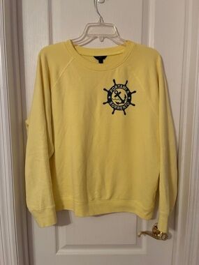 J. Crew Take Me to Sorrento Yellow Sweatshirt Sz L